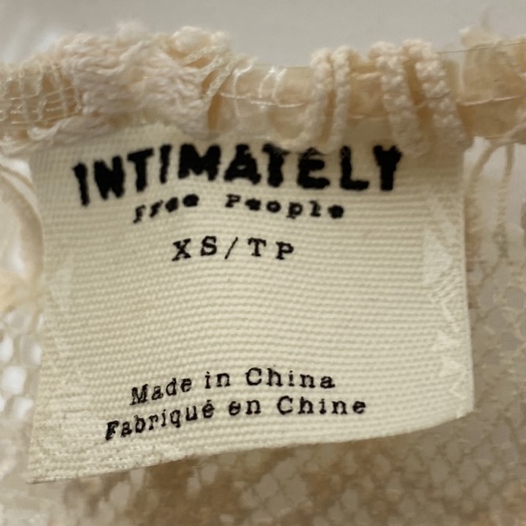 Free People Intimately Cream Color Lace Peek A Boo Slip Dress Size XS - Picture 4 of 9